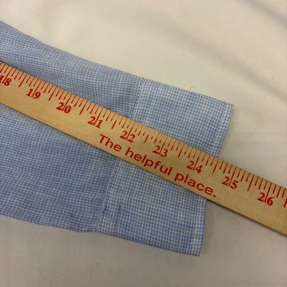 Rye 51 Mens Button Down Shirt Blue Linen Feel Small Batch XL Breathable Luxury - Picture 7 of 10